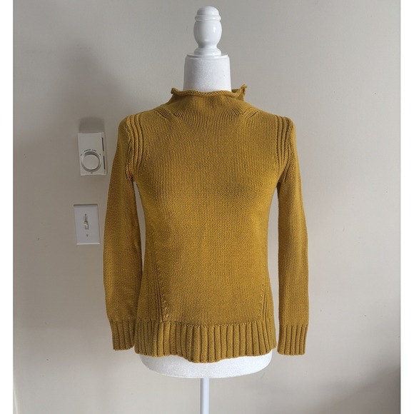 J.CREW Sweaters - J Crew Always Oarsman Roll Neck Sweater‎ Womens XXS Sunflower Yellow Gold Preppy
